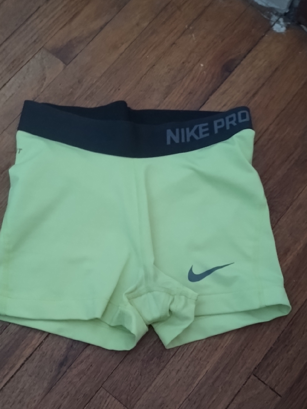 Nike Pro Neon Green with Black Waistband Compression Shorts